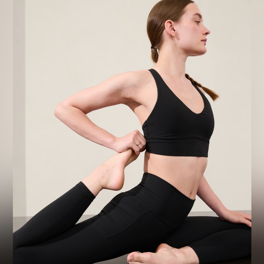 Athleta Salutation Stash 7/8 Tights Leggings Black Large